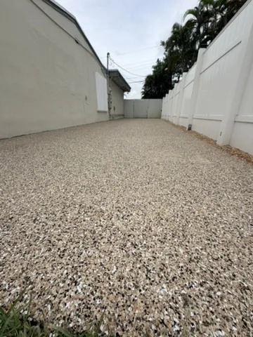Finished side walkway